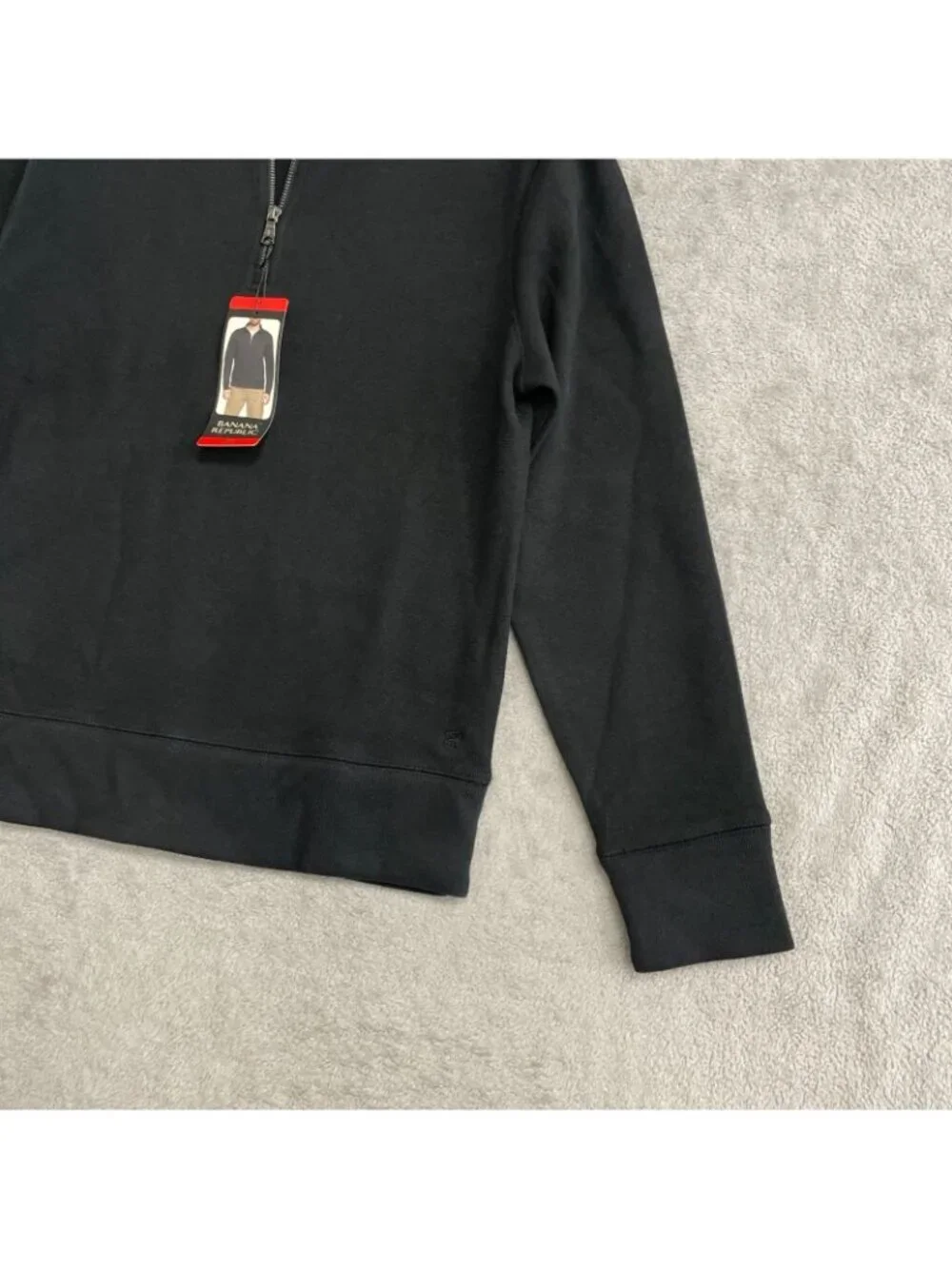 Banana Republic Men's M Black 1/4 Zip Pullover Sweatshirt M0933